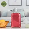 Botella de Jugo de Celebridad de Internet Portátil Sellada Café Grado Alimenticio Cuadrada Espesa Serigrafía Vidrio Botella Pequeña de Vino Bebida con Tapa