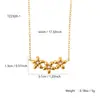 Moda Coreana Simples Conjunto de Joias Flor com Diamante para Mulheres Elegante Aço Inoxidável Banhado a Ouro 18K Colar Brincos Joias