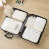 [Conjunto de Sete Peças] Bolsa de Cosméticos de Viagem Estilo Coreano Conjunto de Sete Peças Bolsa Organizadora de Roupas à Prova d'Água Sarja Conjunto de Sete Peças Espessado