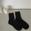 Meias de Gaze com Bolinhas Doces para Meninas Outono e Inverno Novas Meias Finas Listradas de Cor Sólida Meias Femininas de Algodão Puro Soltas com Toque de Luxo