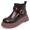 Botines de suela gruesa para mujer en otoño e invierno, con forro polar y grosor añadidos, nuevo modelo 2026, cómodos, antideslizantes, suela suave, tacón grueso, punta redonda