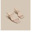 2025 Nuevo Estilo de Verano Sandalias de Mujer con Pedrería de Una Sola Tira de Tacón Alto Zapatos de Tacón Alto Stiletto Chanclas Transparentes de Tacón Alto