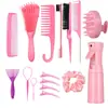 Peine de Peluquería, Peine de Nueve Filas para Estilista de Salón, Peine Masajeador, Cojín de Aire, Peine para Cabello Liso, Set de Herramientas de Pinzas para el Cabello
