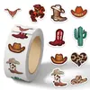 1 Rolo/500 Folhas Adesivos em Rolo Estilo Cowboy para Diários, Adesivos Decorativos, Adesivos para Selar Envelopes Mais Vendidos