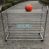 Cesta de almacenamiento de baloncesto de acero inoxidable voleibol acero inoxidable baloncesto almacenamiento práctica móvil plegable carro colocación combinación