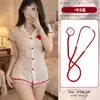 Diyi Miao Si Lingerie Sexy de Seda Transparente Decote em V Profundo Renda Guarnição Fantasia de Enfermeira A1205