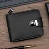 Billetera Corta para Hombre, Billetera de Cremallera para Negocios, Gran Capacidad, Múltiples Ranuras para Tarjetas, Pinza para Billetes con Cerradura, PU, Venta al por Mayor desde Fabricante, Múltiples Ranuras para Tarjetas