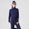 Roupas de Yoga em Promoção para Mulheres, Novos Tops Redondos para Corrida e Fitness, Roupas de Treino Manga Longa Slim Fit, Jaquetas Esportivas Atacado