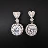Pendientes de circonita grande con forma de corazón para mujer, con explosiones transfronterizas, joyería de moda, venta al por mayor, e6537