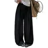 Moda coreana de alta gama para mujer de Dongdaemun, novedades de otoño: Pantalones casuales holgados de estilo coreano con cintura elástica y cordón