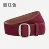 Cinturón Ancho Retro Escarchado Maillard para Mujer Vestido Decorativo Cinturón para Jeans Moda Gamuza Cuero Genuino Cinturón para Mujer