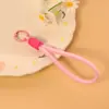 Cordón corto tejido bicolor para tarjetas de identificación, llavero, accesorio universal estilo dopamina, paracord hecho a mano DIY