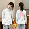 Camiseta de Manga Larga Otoño Invierno 2026 para Niñas, Camiseta Térmica de Forro Polar, Top Cálido Estilo Coreano con Volantes para Bebé, para Niños de Edad Media a Mayores