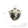Moji Antiguo Barro Tazón Cubierta de Calabaza Caligrafiado Juego de Té Kung Fu Tazón de Té Doméstico No Importa Pequeño Inmortal Literato