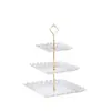 Soporte para Pasteles de Tres Niveles Lujo Ligero Mesa de Postres Mesa de Café para Sala de Estar Soporte para Snacks Plato de Frutas Plato de Dulces y Pasteles para Bodas Plato de Frutas Secas