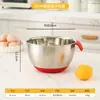 Bacia para salada de aço inoxidável 304, tigela para ovos antiaderente de silicone para assar e cozinhar, prato para macarrão, bacia multiuso com bico de escoamento