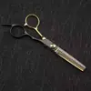 Tesouras Profissionais para Barbeiro e Cabeleireiro Aço Inoxidável Corte Afinando Tesouras Curvas Conjunto de Ferramentas