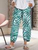 2026 Nuevos Pantalones Anchos de Amazon Sueltos Casuales de Algodón y Lino Estampados con Bolsillo Cintura Elástica Pantalones Cortos para Mujer en Stock