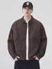Ropa de Hombre Fengshe / Marca de Moda Retro Americana Chaqueta de Cuero para Hombre Modelo Nuevo 2026 con Cuello Reversible, Corte Holgado, Estilo Piloto Elegante