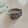Anillo Ábaco de Monedas Vintage Personalidad Agresiva Estilo Étnico Tailandés para Hombre y Mujer Apertura Ajustable Anillo Único de Aleación