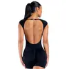 DFYNE Amazon Más Vendido Mono Corto de Cuello Redondo para Mujer Espalda Hueca Sin Mangas para Yoga Conjunto de Yoga para Mujer