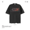 Camiseta Unisex de Algodão Puro Pesado com Estampa Simples de Letras, Manga Curta, Marca Tendência, Corte Solto, Atacado de Comércio Exterior Transfronteiriço Top