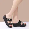 Pantuflas para Mujer Verano 2025 Nueva Moda Plataforma Suela Gruesa Tacón de Cuña Chanclas con Lentejuelas para Mujer Calzado Exterior Sandalias Ligeras para Mujer
