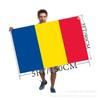 Bandera de Rumania de poliéster para venta al por mayor, tamaño 3*5 pies 90*150 cm