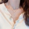 Collar Nuevo 2024 Explosiones para Mujer Colgante Cuadrado Brillante de Diamante Cadena para Clavícula Estilo Japonés y Coreano Simple Regalo de Moda Sencillo