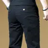 Pantalones Casuales para Hombre de Primavera y Otoño sin Planchar, de Pierna Recta Ajustada, Pantalones Largos Negros Sencillos, Versátiles para Comercio Transfronterizo
