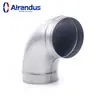 Codo de tubería en espiral galvanizada B90 hierro galvanizado sin sellado adhesivo conducto sistema de aire acondicionado ventilación