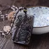 Pendente natural de obsidiana de gelo genuína pingente de escultura Guan Gong saia Guan Gong gelo Yao Ketang fabricantes atacado