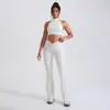 Conjunto de Ropa Deportiva para Yoga, Fitness y Exteriores, Chaleco Sujetador de Espalda Alta Cruzado Inchying, Pantalones de Campana con Nudo Moldeador de Glúteos