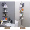 Estantería de esquina para baño, poste de pie sin taladro, organizador de esquina para artículos de baño