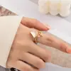Anillo Ladrillo de Diseño Nicho de Alta Gama Lujo Accesible para Mujer Moda Europea y Americana Creativo Zirconia Chapado en Oro Anillo Abierto Ajustable