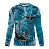 Camisa de Pesca Masculina para Exterior Primavera e Outono Estampa Digital 3D Manga Longa Casual Masculina 2024 Comércio Exterior Transfronteiriço
