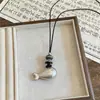 Collar de Cordón de Cuero Estilo Coreano Corazón Estrella Sentido del Diseño Moda de Nicho Cadena Sencilla para Suéter Personalidad Versátil Temperamento Collar