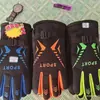 Luvas de Tela Sensível ao Toque Estilo Outono e Inverno Lavadas Imitação Couro Luvas de Ciclismo Mais Veludo Quentes Luvas de Dedo Masculinas Atacado