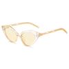 2022 Nueva Moda Gafas de Sol Ojo de Gato Europeas y Americanas Gafas de Sol Personalizadas con Adorno de Cadena Metálica Gafas de Sol de Moda Mujer