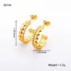 Pendientes Europeos y Americanos de Moda Nuevos Tendencia Diseño de Nicho Encaje Calado Versión Ancha Pendientes en Forma de C Pendientes Retro Joyería