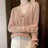 Chaqueta corta entallada, cárdigan de punto a rayas para mujer, versátil y adelgazante, nuevo diseño otoño/invierno, top de nicho para otoño e invierno