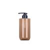 En Stock Botella de Champú Ámbar de 500 ml, Botella Redonda de Plástico con Fondo Plano para Champú y Gel de Ducha, Material de Empaque para Sub-embotellado de Cuidado Personal