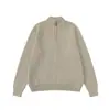 Suéter de punto con cuello alto Yidao Vintage 2026 Otoño Nuevo Estilo Americano para Hombre, Cremallera Media Estilo Universitario Old Money