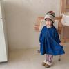 Vestido Jeans Infantil 2026 Novo Vestido de Primavera e Outono Infantil Estilo Coreano Fashionável Bebê Manga Longa Vestido Princesa