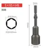 801 Destornillador Eléctrico Dado 5mm Destornillador Eléctrico con Punta de Dado Magnética Fuerte Tuerca Hexagonal Externa 65mm de Largo H3-H14