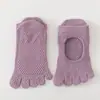 Calcetines de Yoga Max Antideslizantes Profesionales de Cinco Dedos para Mujer, Calcetines Deportivos para Pilates con Puntos Antideslizantes, Calcetines de Yoga para Interiores