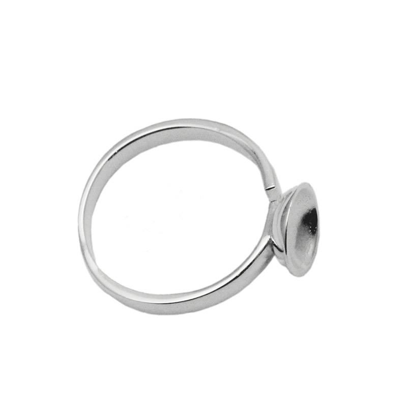 雅缤 银戒托 925女士开口戒指可镶嵌琥珀蜜蜡珠子底托速卖通热卖