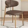 Silla de Comedor Estilo Vintage Nórdico Madera Maciza Falsa Silla con Respaldo para Mesa de Comedor de Restaurante Italiano de Lujo Ligero Celebridad de Internet Hogar Minimalista Moderno