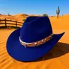 Chapéu Alto Preto Retrô, Chapéu de Cowboy Ocidental Unissex com Acessórios de Cabeça de Vaca, Chapéu de Jazz Estilo Étnico