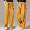 Pantalones deportivos casuales grises de cintura alta, sueltos, rectos, para mujer, nuevos de primavera y otoño 2026, pantalones de pierna estrecha y ancha